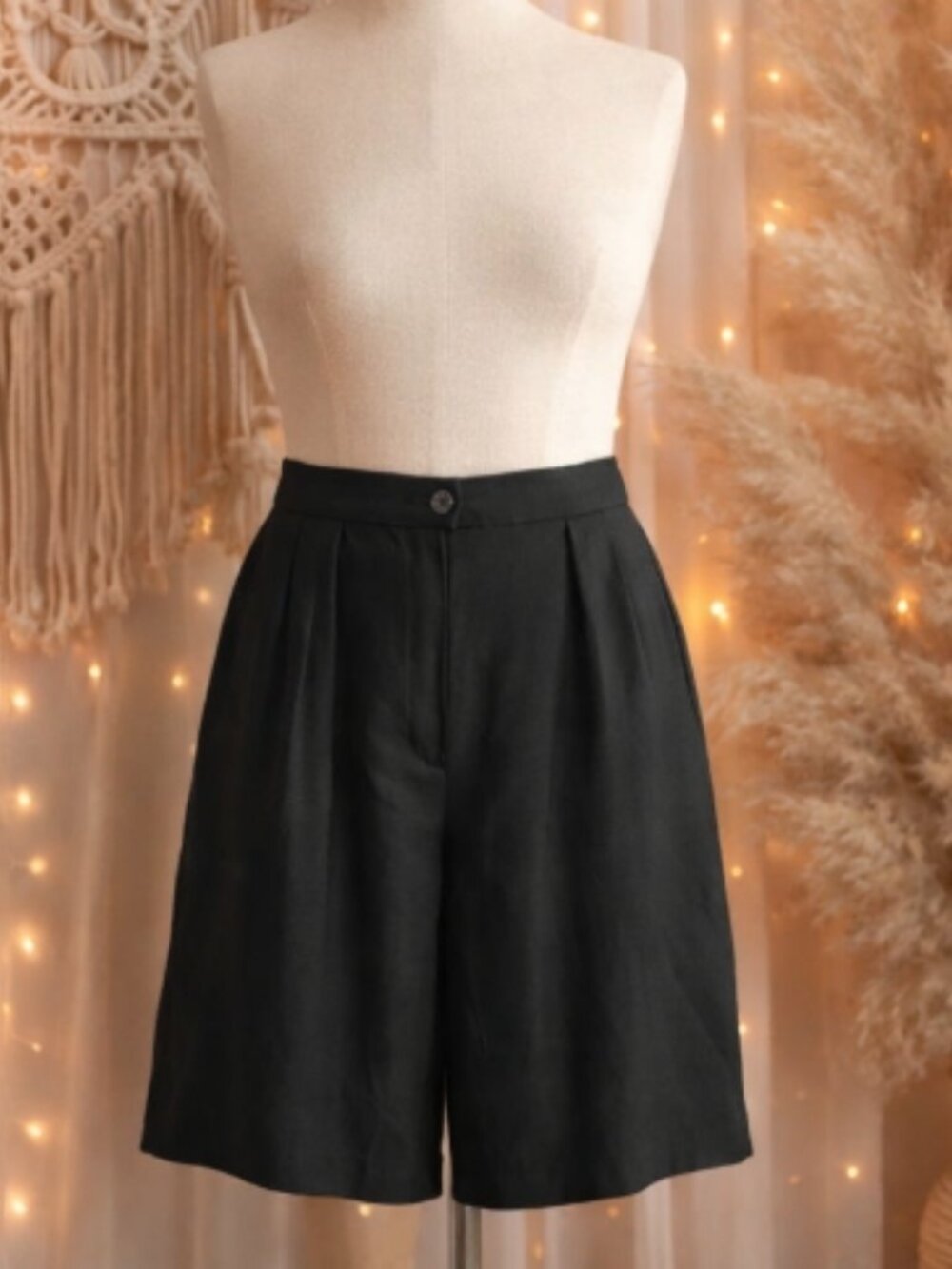 Jones New York Black Pleated Tailored Shorts 12 Minimalist Classic Workwear Chic